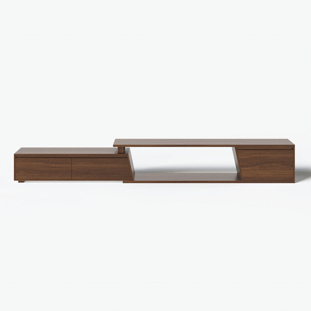 Meuble TV extensible Fero 180 à 280 cm avec 3 tiroirs Noyer