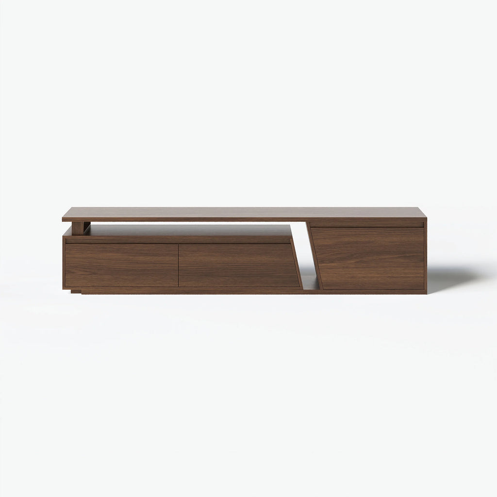 Meuble TV extensible Fero 180 à 280 cm avec 3 tiroirs Noyer