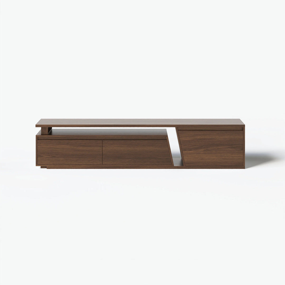 Meuble TV extensible Fero 180 à 280 cm avec 3 tiroirs Noyer