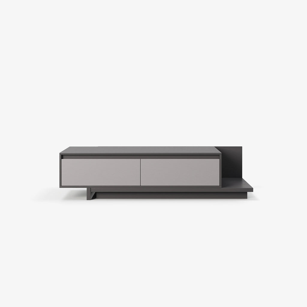 Meuble TV extensible gris Fero avec 2 tiroirs (1200 mm-2000 mm)