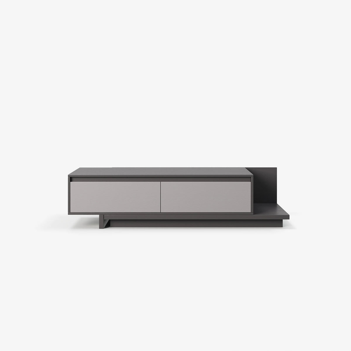 Meuble TV extensible gris Fero avec 2 tiroirs (1200 mm-2000 mm)