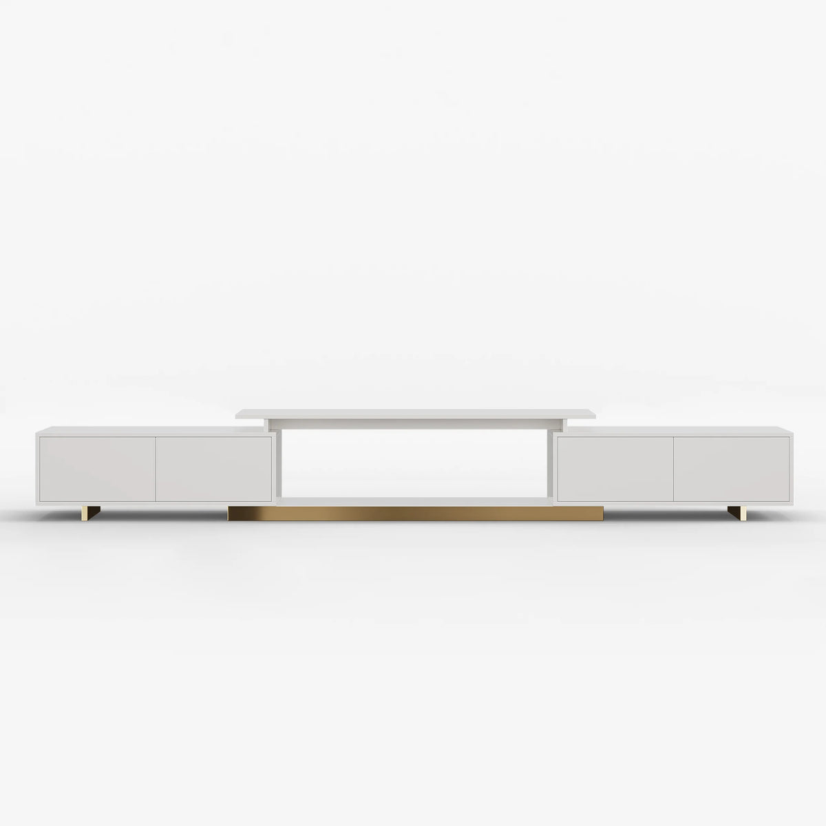 Meuble TV extensible Mordel 160 à 240 cm blanc avec rangement