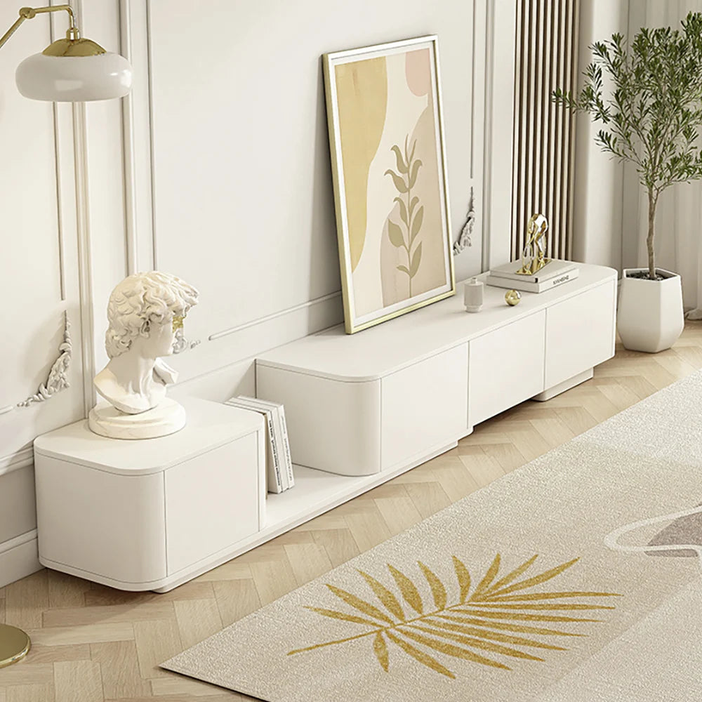 Ensemble meuble TV extensible et table basse abstraite