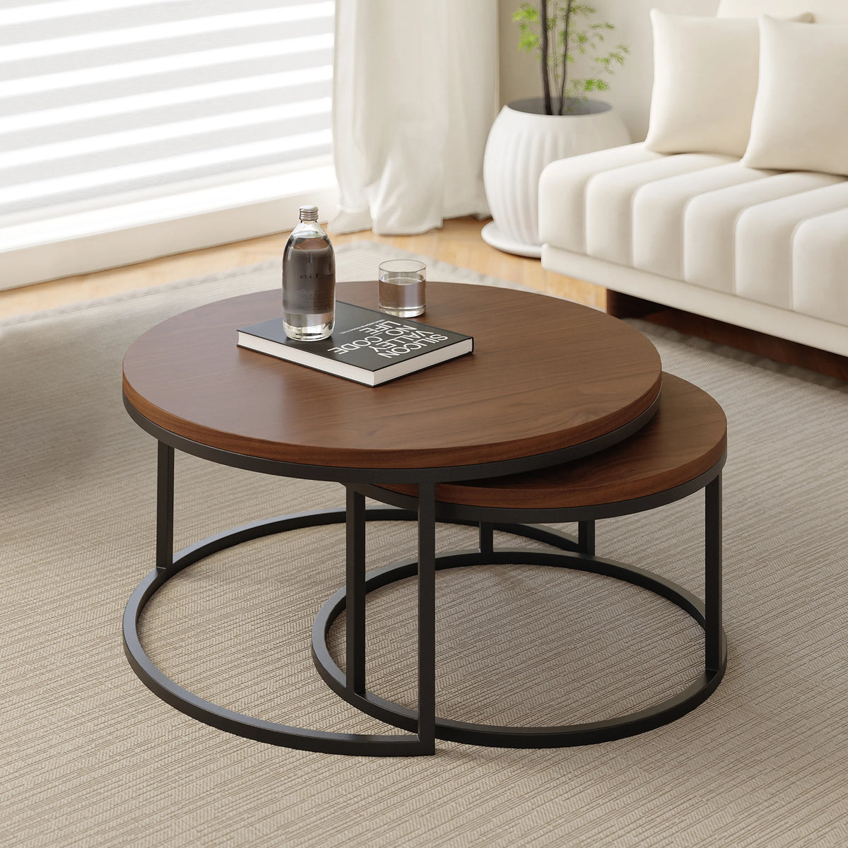 Ensemble meuble tv extensible et table basse emboîtable Fero