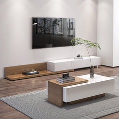 Ensemble meuble TV extensible et table basse Crator
