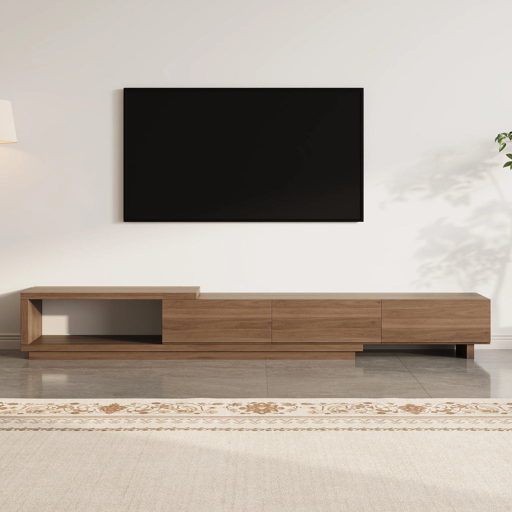 Ensemble meuble TV extensible et table basse Quoint Noyer