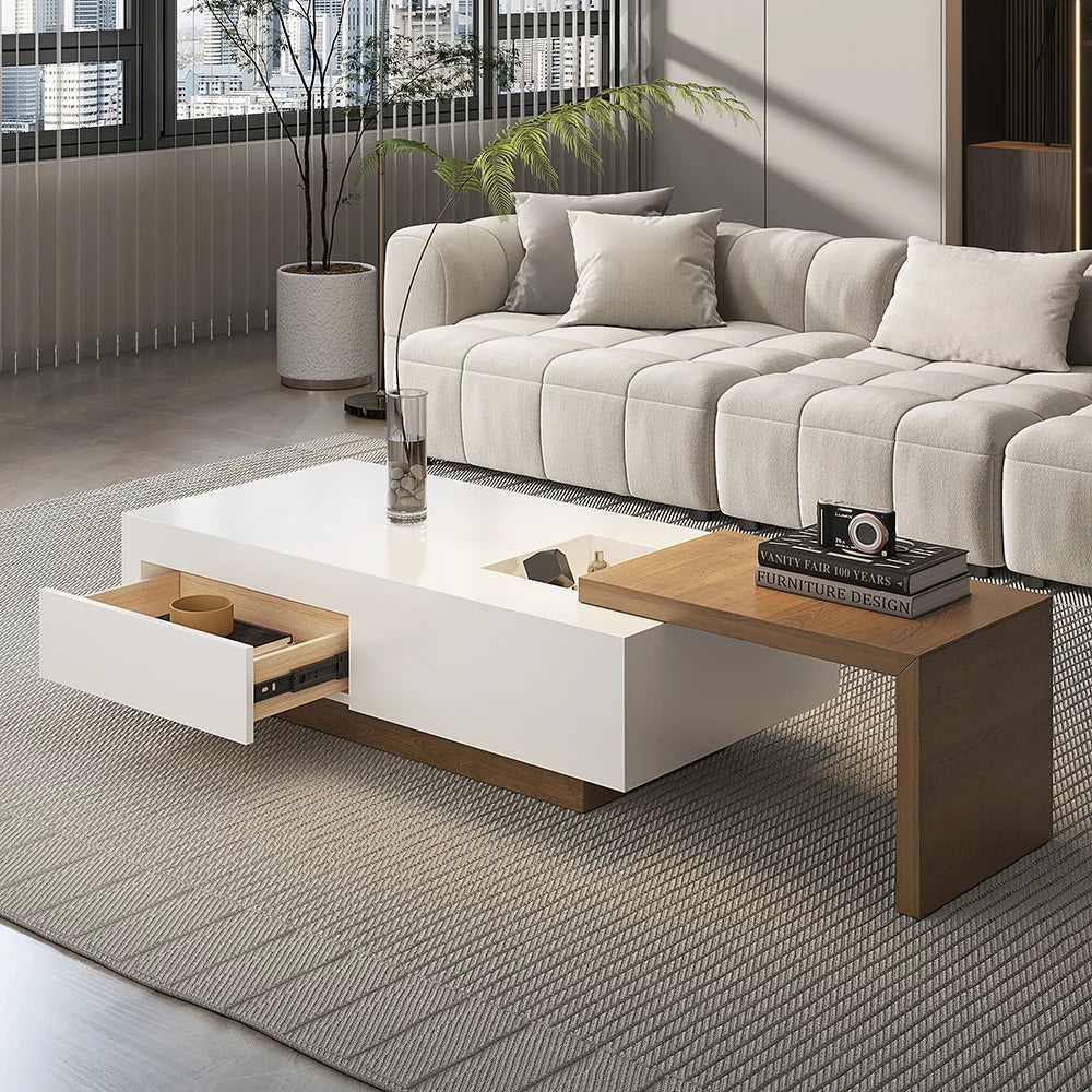 Ensemble meuble TV extensible et table basse Crator