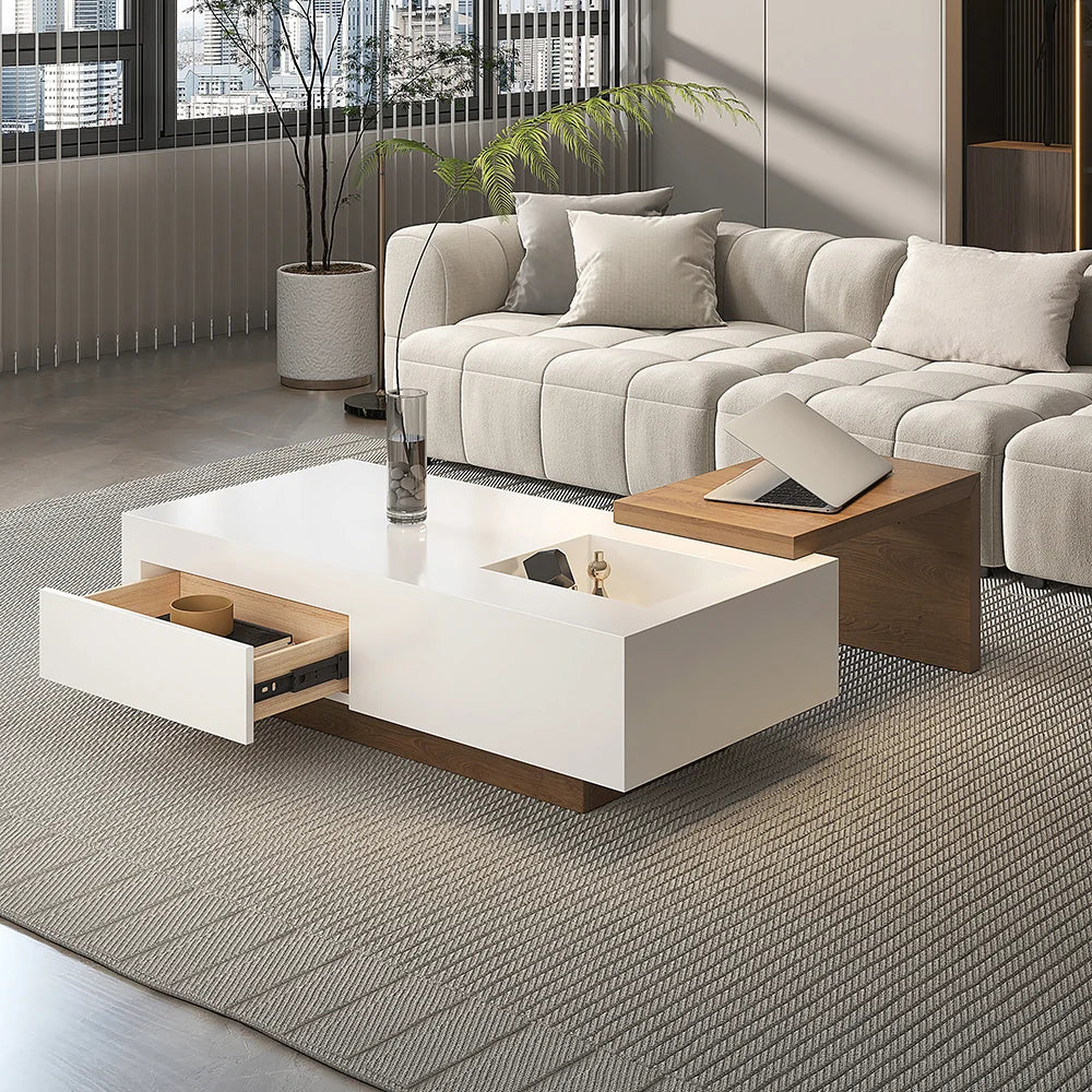 Ensemble meuble TV extensible et table basse Crator