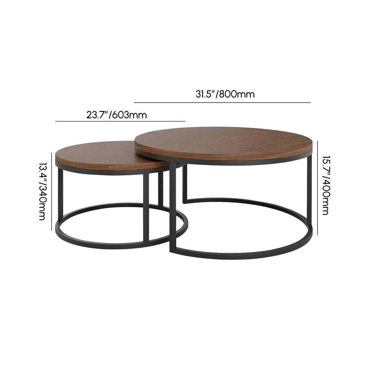 Ensemble meuble tv extensible et table basse emboîtable Fero