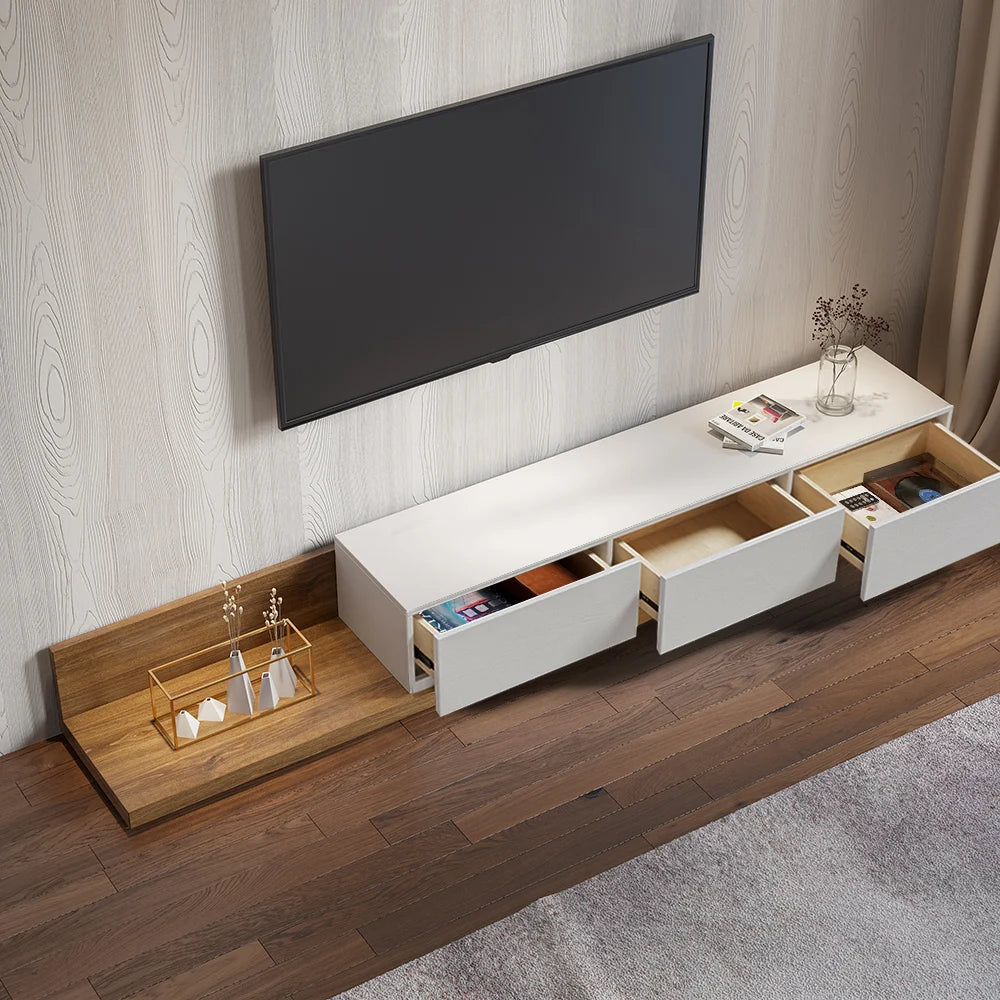 Ensemble meuble TV extensible et table basse Crator