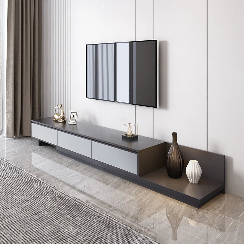 Ensemble meuble TV extensible et table basse emboîtable Fero