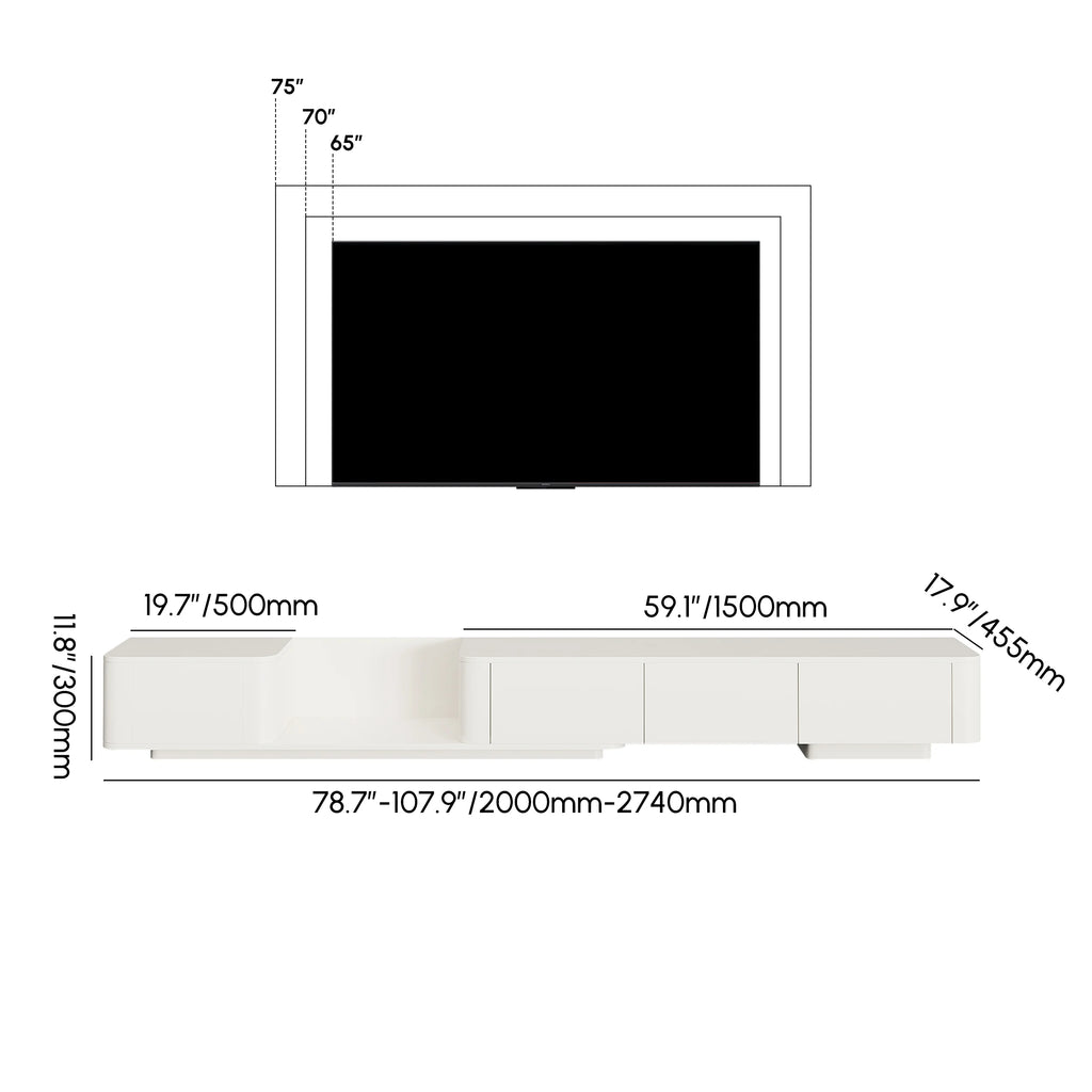 Ensemble meuble TV extensible et table basse abstraite