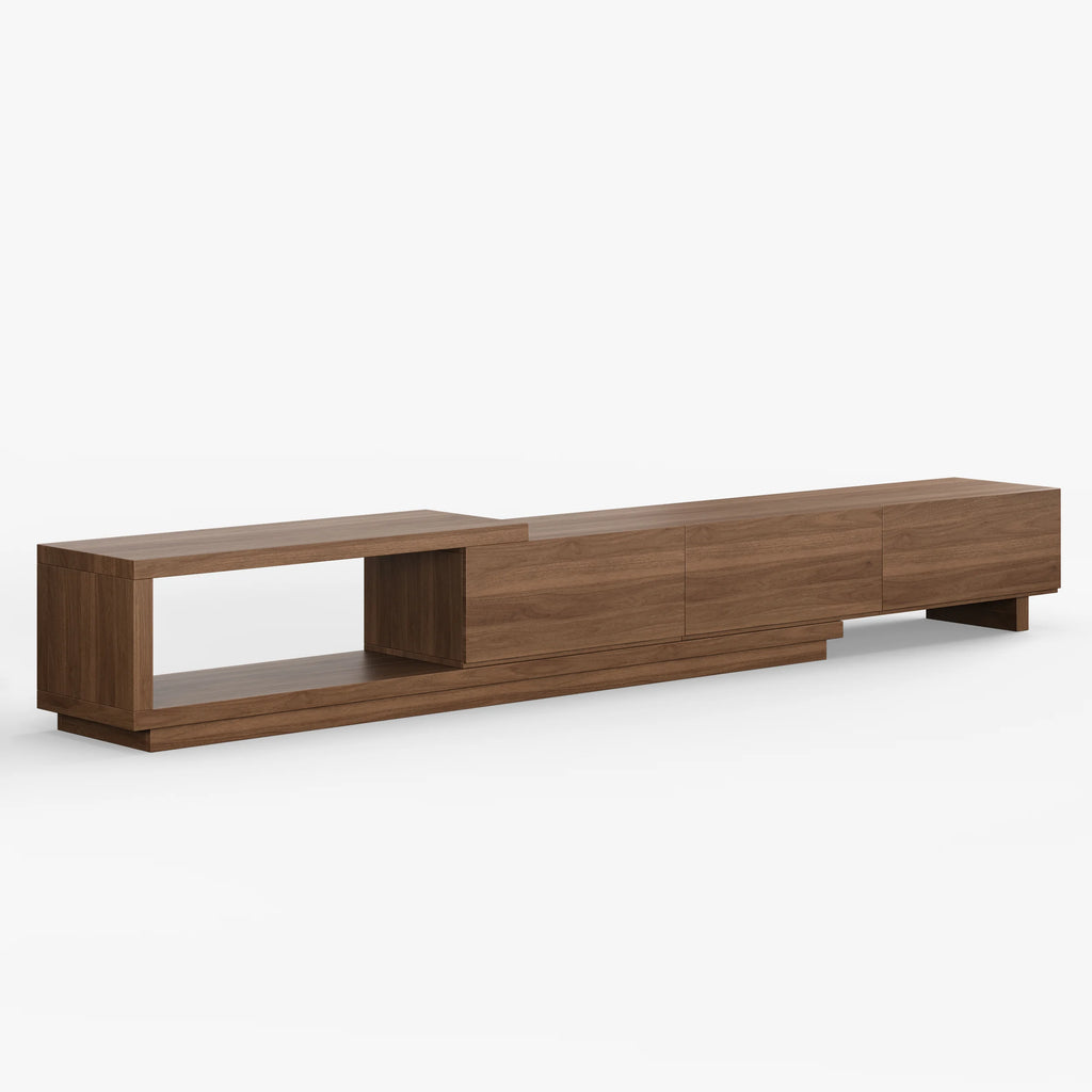 Ensemble meuble TV extensible et table basse Quoint Noyer