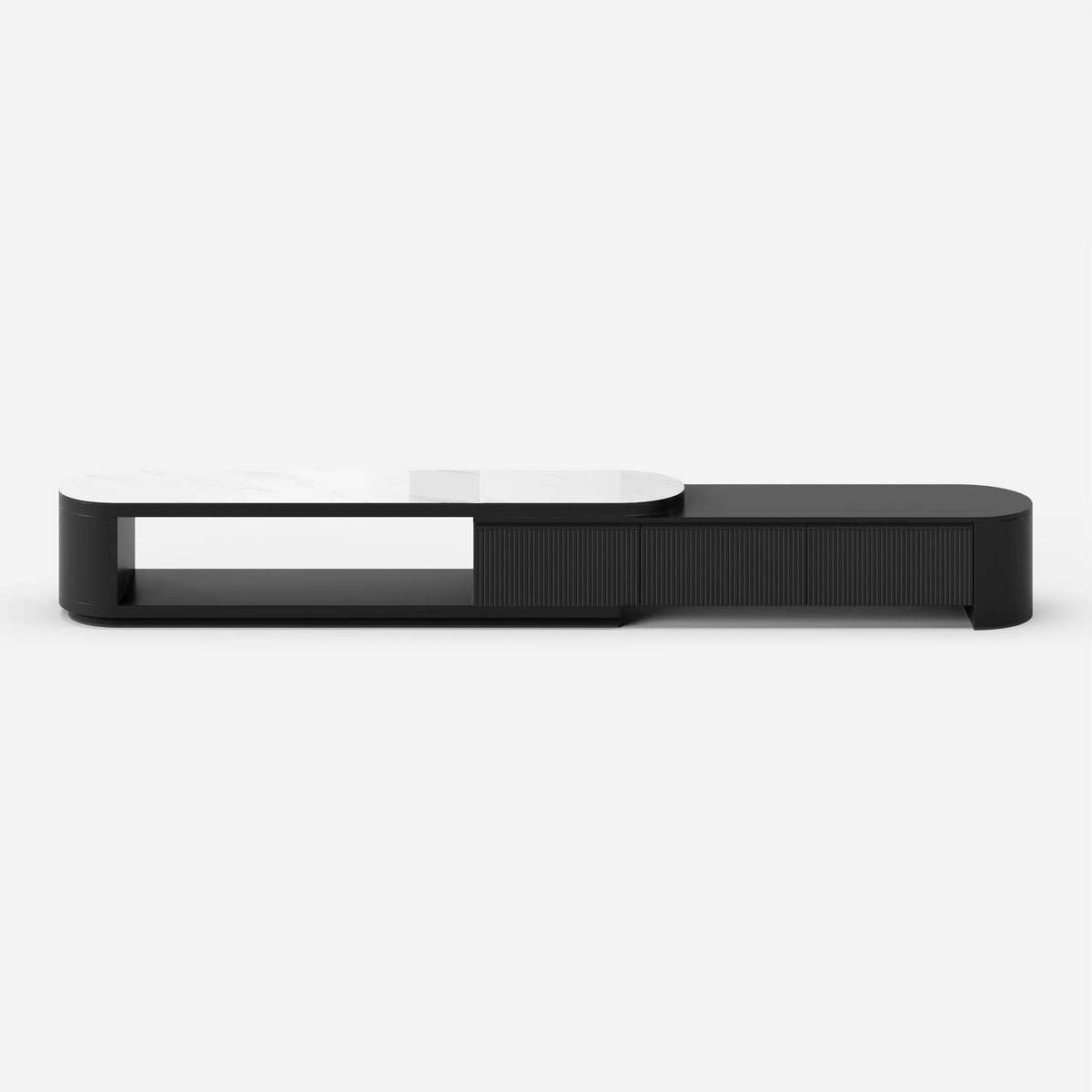 Ensemble meuble TV extensible et table basse Velar Noir mat