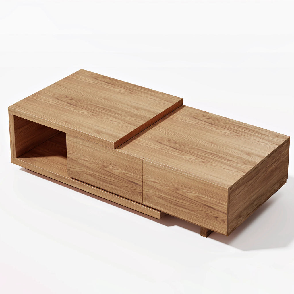 Ensemble meuble TV extensible et table basse Quoint Noyer