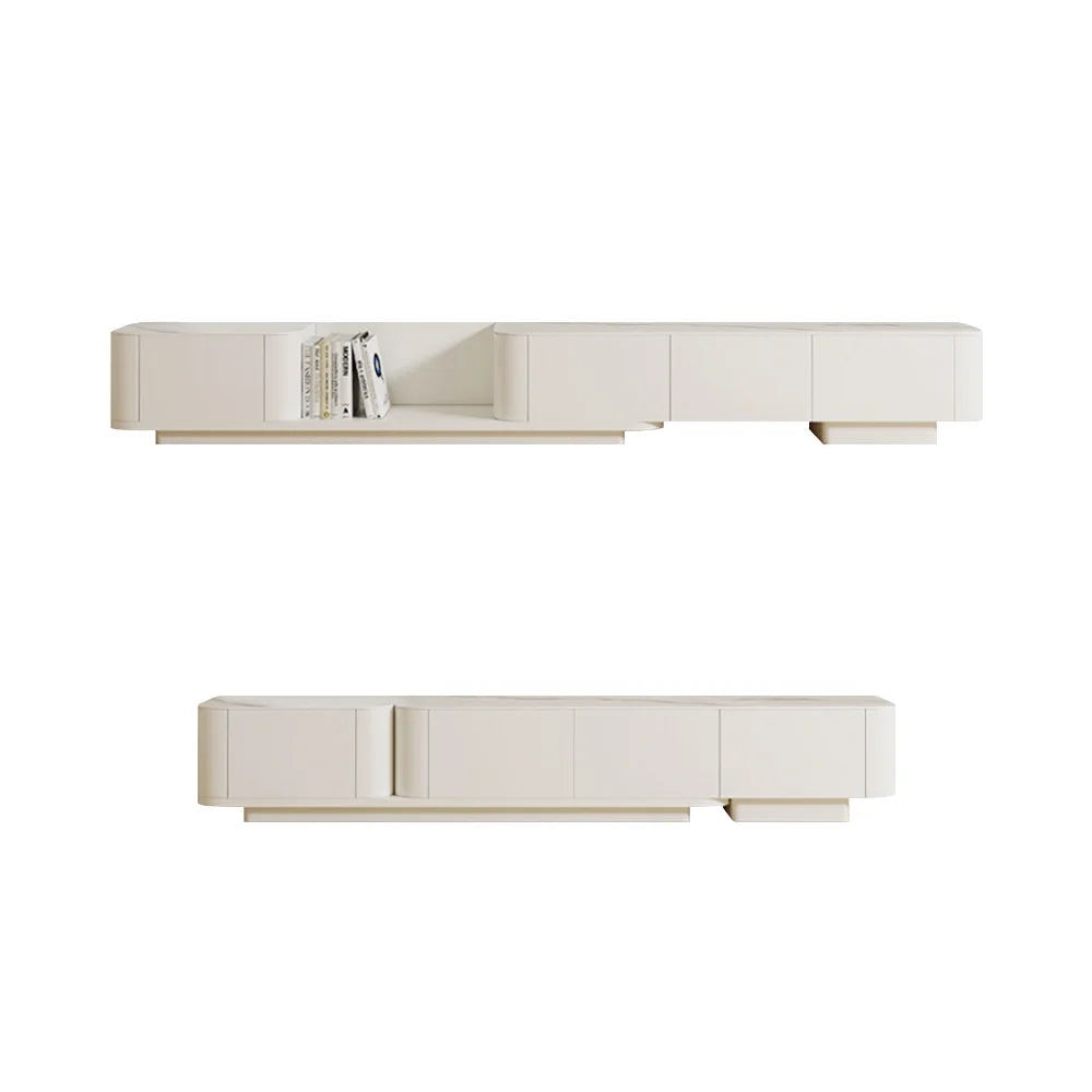 Ensemble meuble TV extensible et table basse abstraite