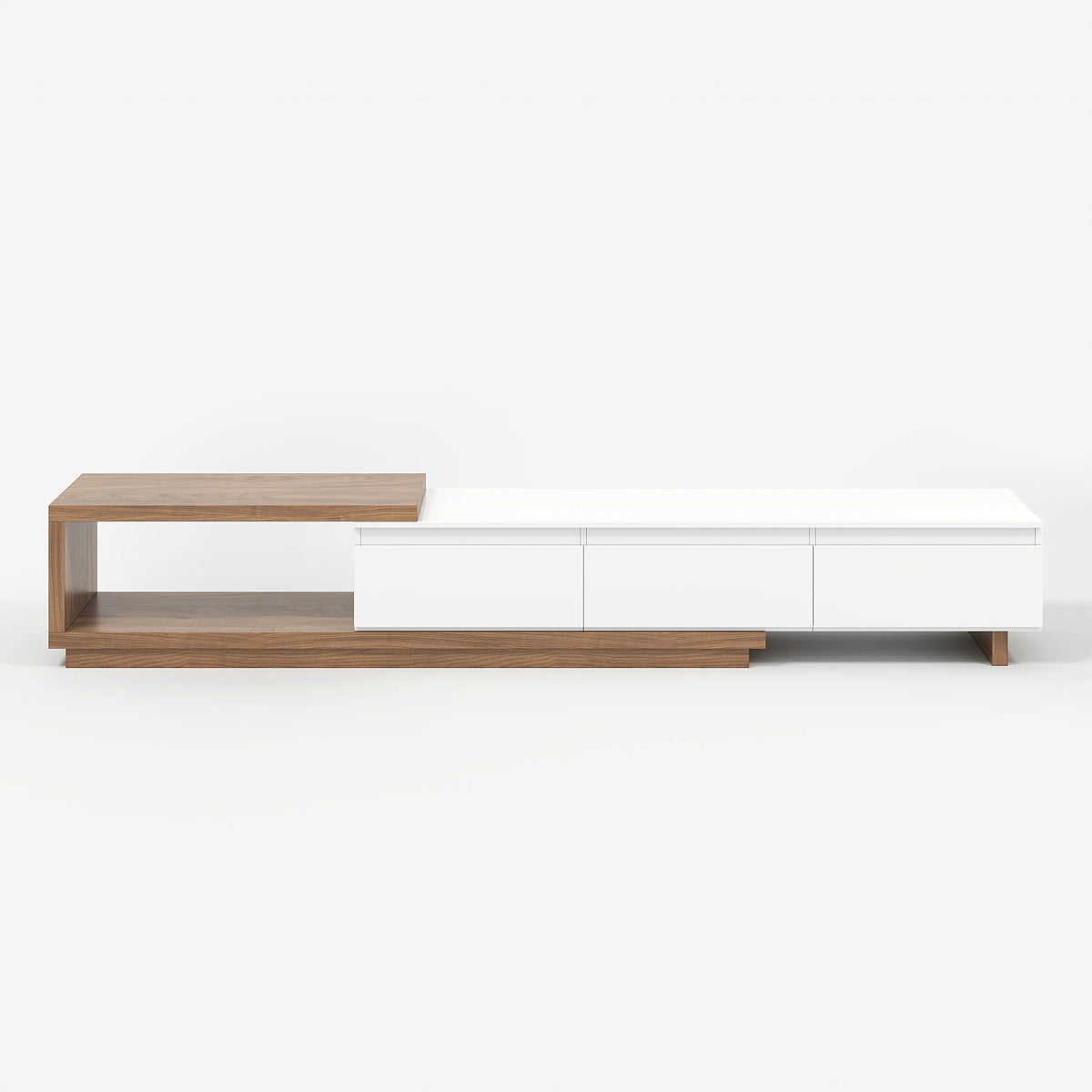 Meuble TV extensible Quoint 180-255 cm avec 3 tiroirs et LED