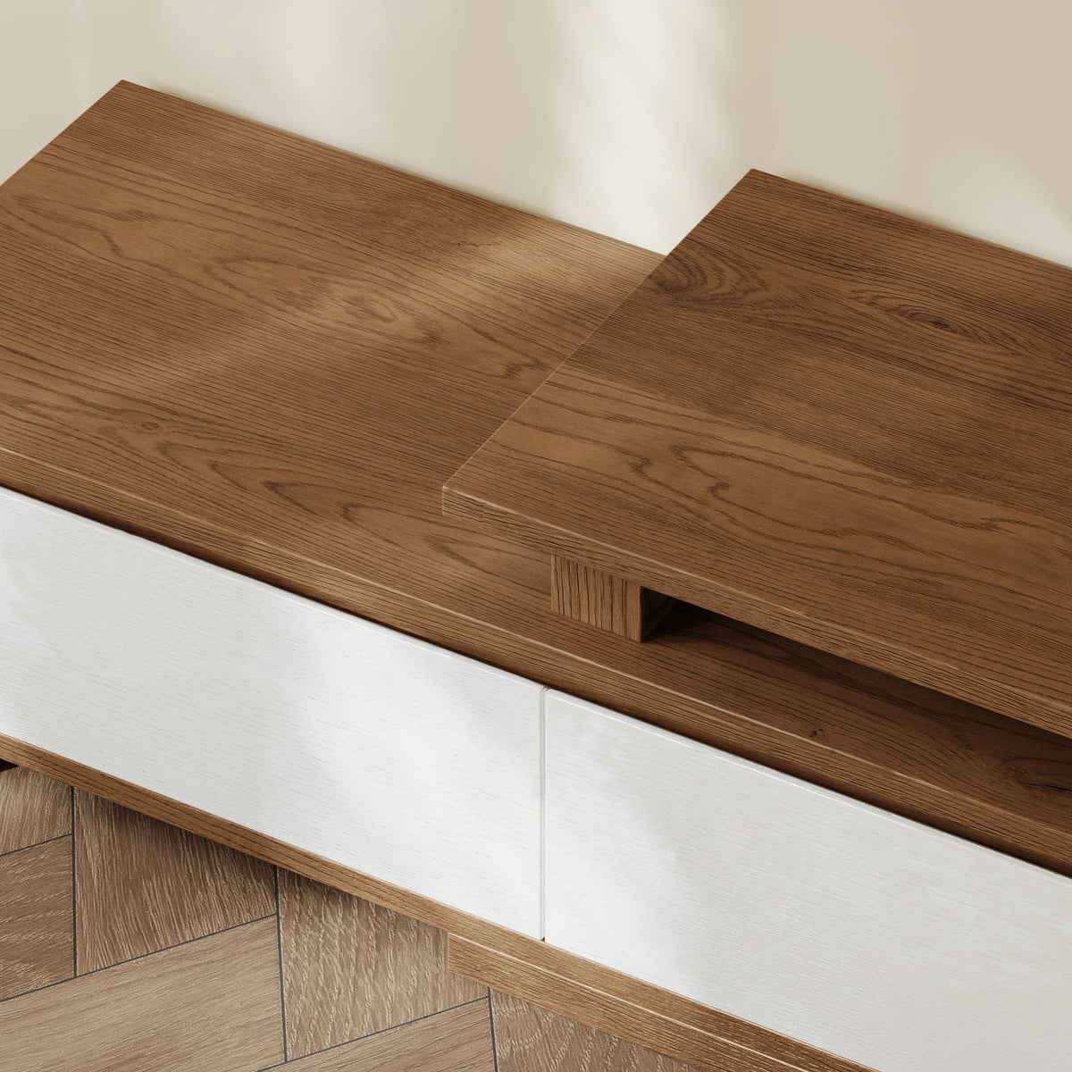 Meuble TV extensible Fero 180 à 280 cm avec 3 tiroirs