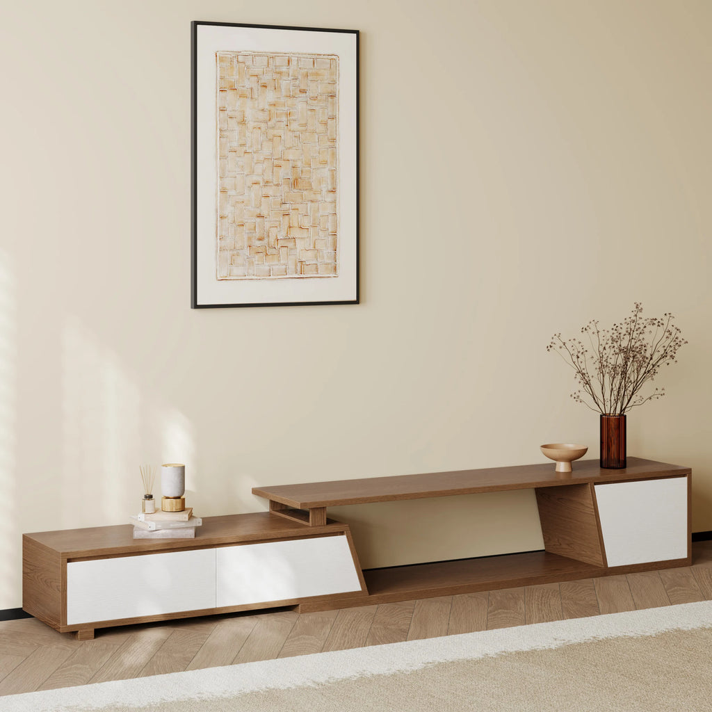 Meuble TV extensible Fero 180 à 280 cm avec 3 tiroirs