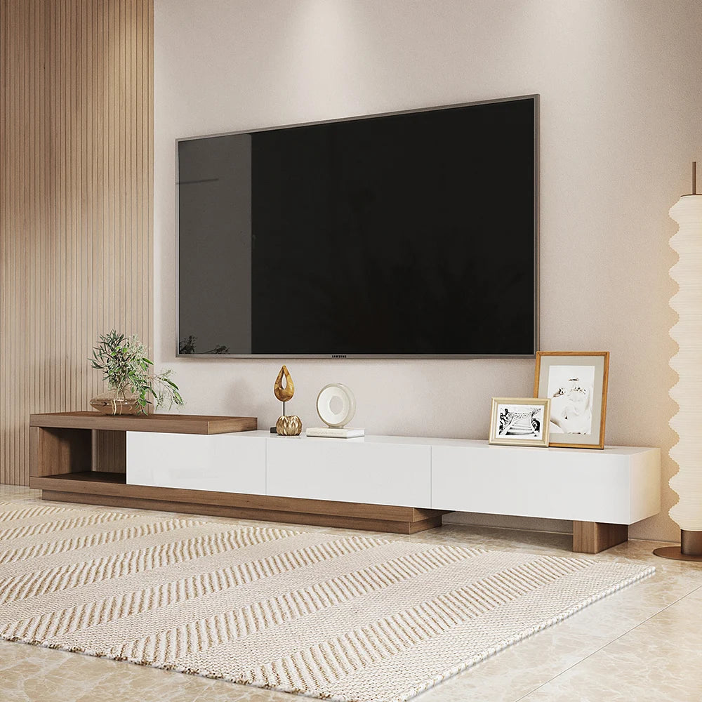 Meuble TV extensible Quoint 180 à 255 cm avec 3 tiroirs Standard