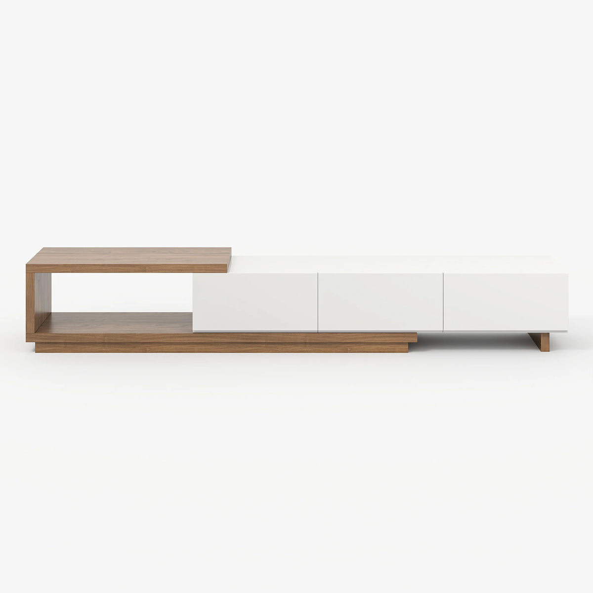 Meuble TV extensible Quoint 180 à 255 cm avec 3 tiroirs Standard