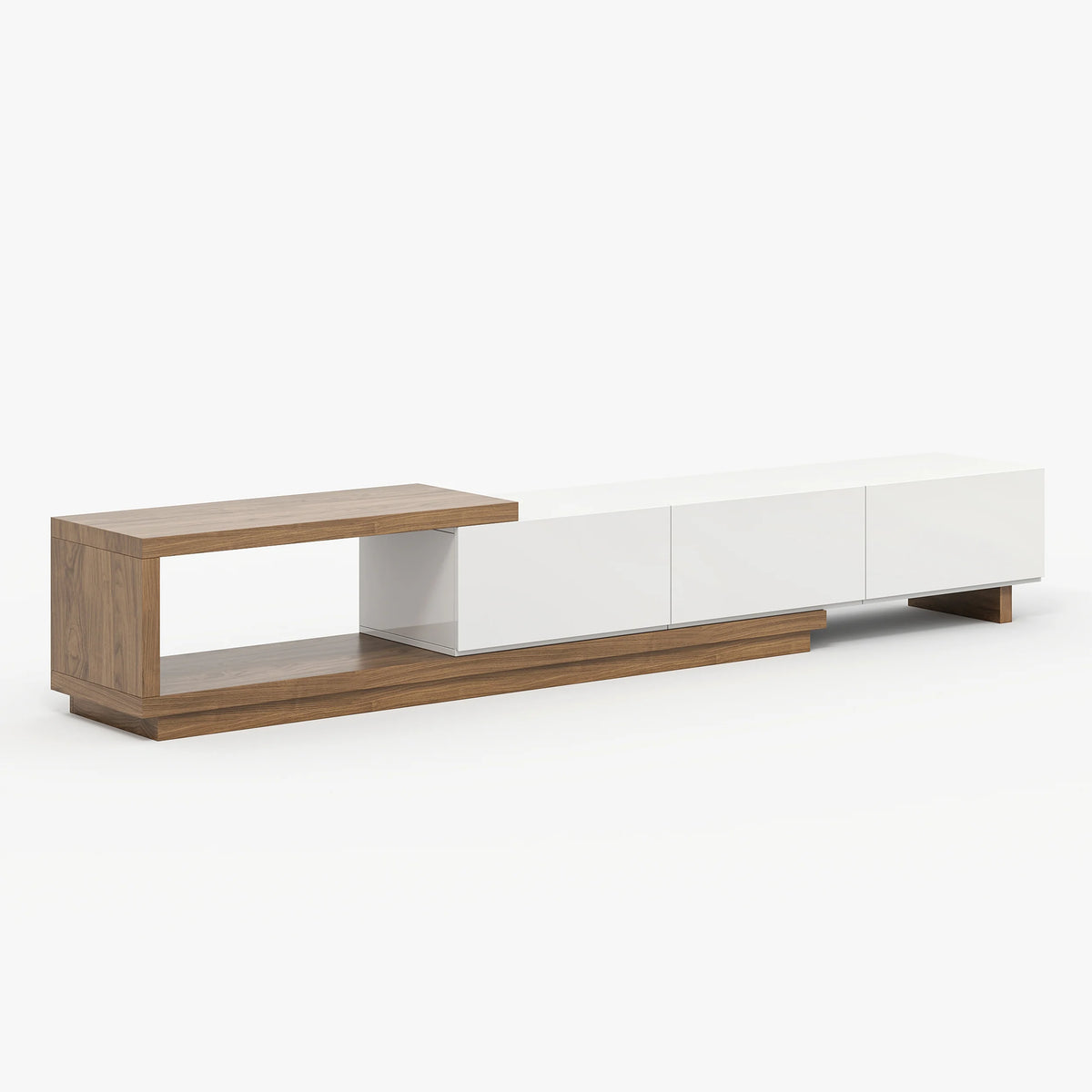 Meuble TV extensible Quoint 180 à 255 cm avec 3 tiroirs Standard