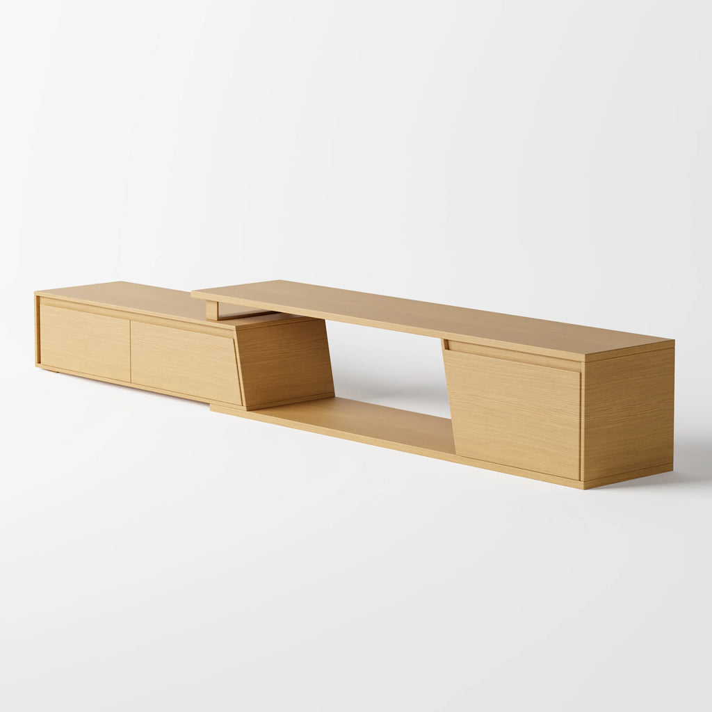 Meuble TV extensible Fero 180 à 280 cm avec 3 tiroirs Bois