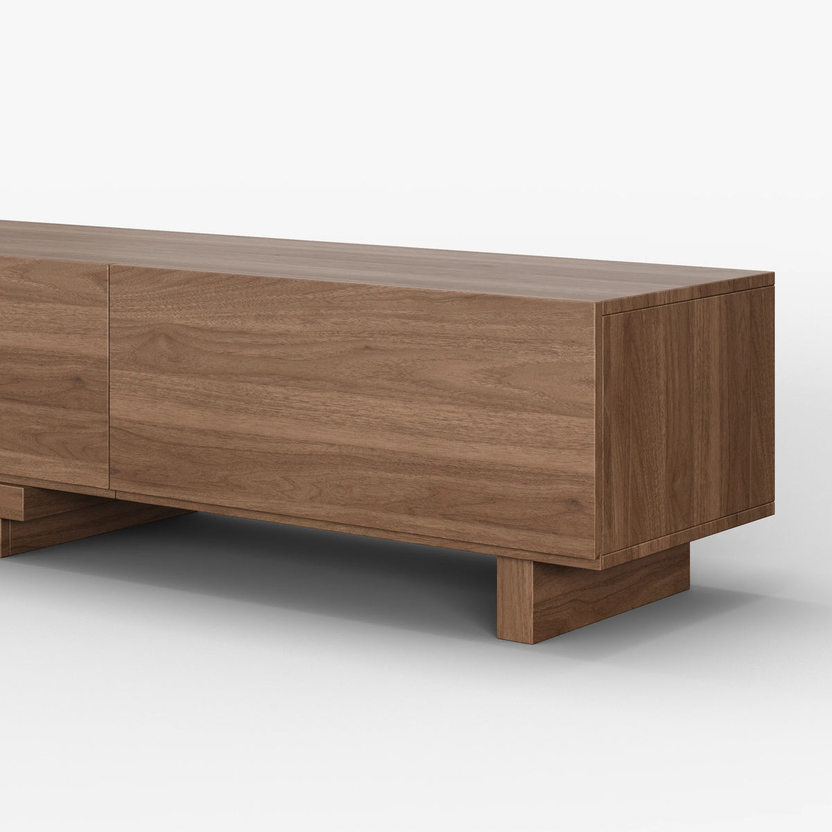 Meuble TV extensible Quoint 180 à 255 cm avec 3 tiroirs Noyer