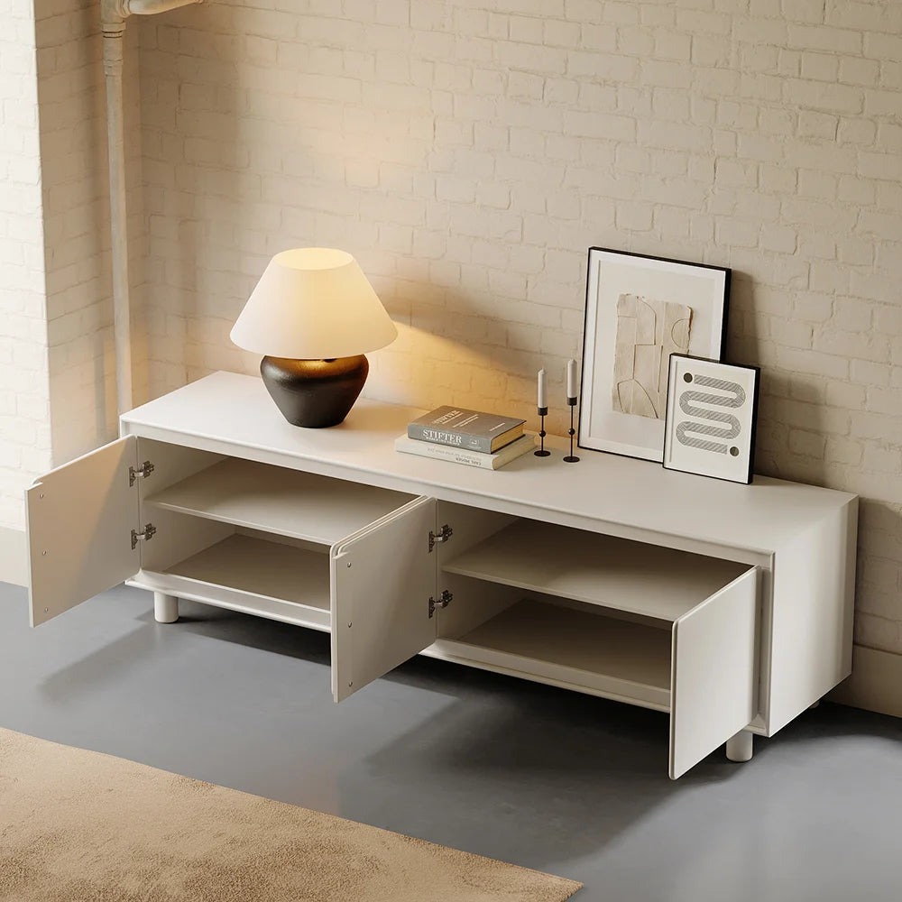 1830mm Meuble TV Blanc Moderne de avec Rangement pour Téléviseur de 1650 à 1900mm