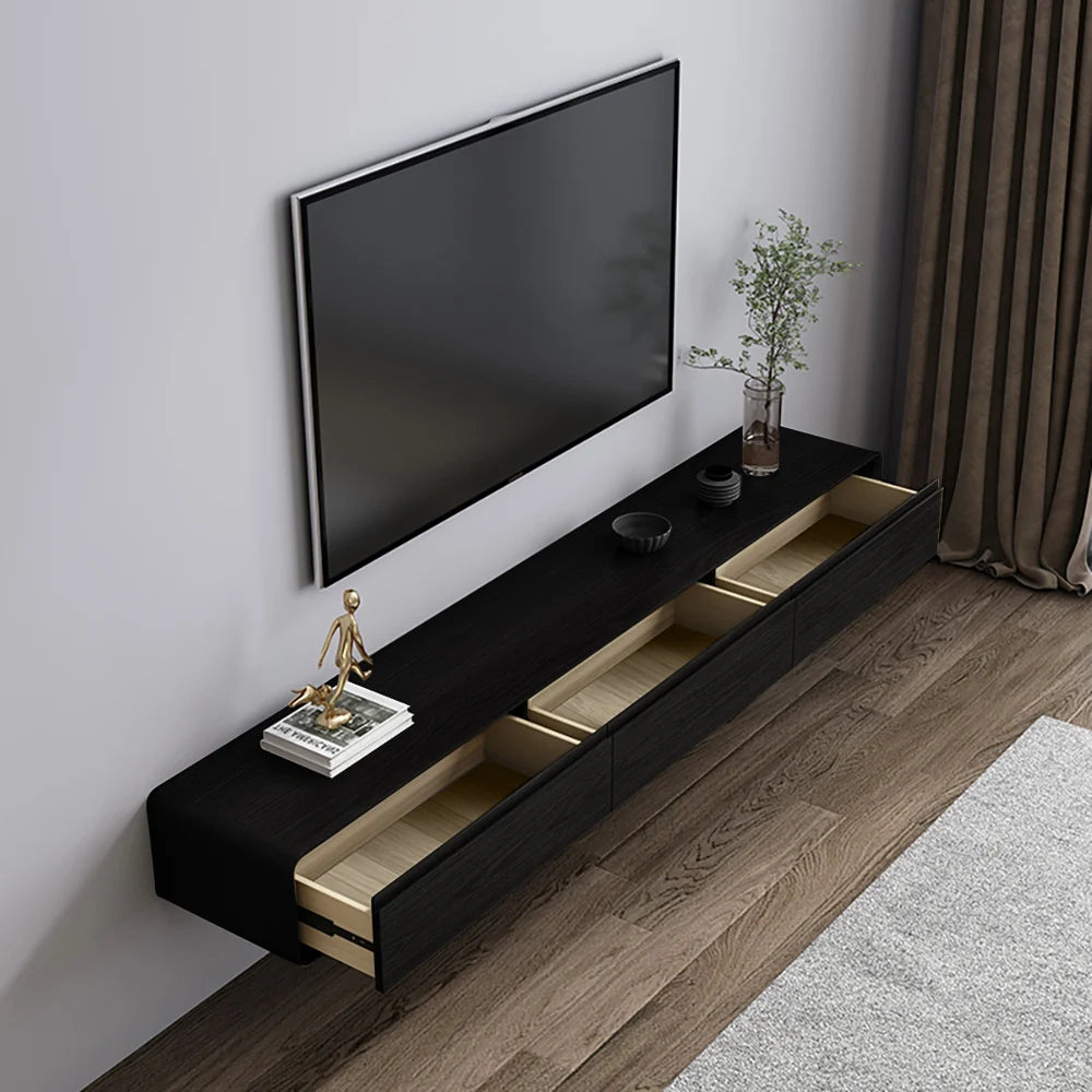 Meuble TV flottant de style Mid-Century de 79" avec 3 tiroirs
