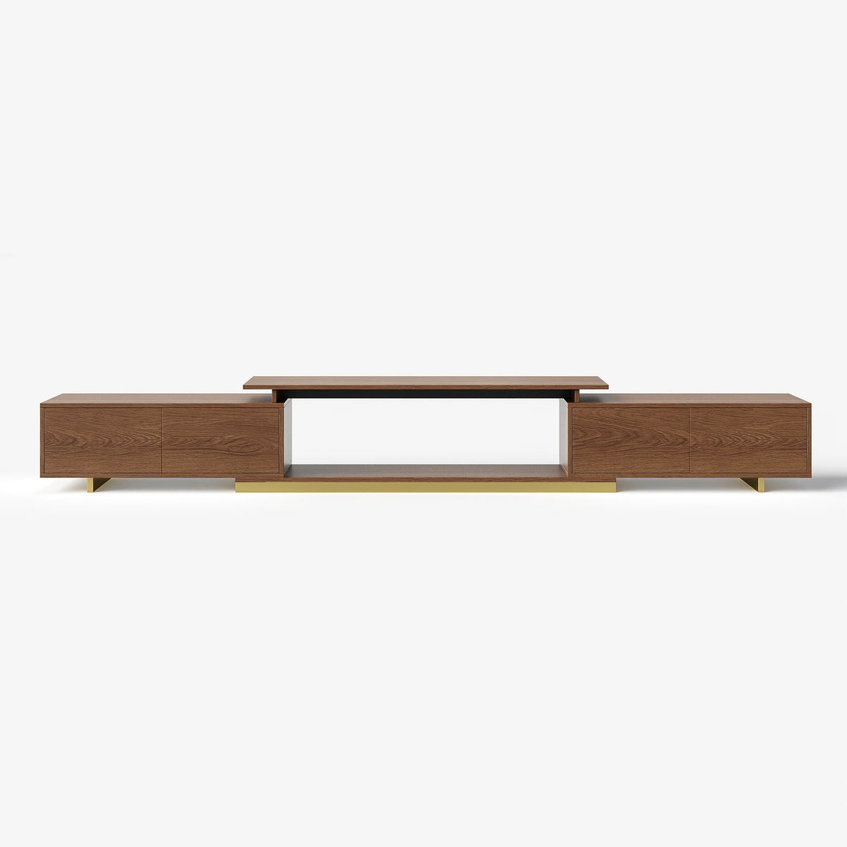 Meuble TV extensible Mordel 160 à 240 cm noyer avec rangement