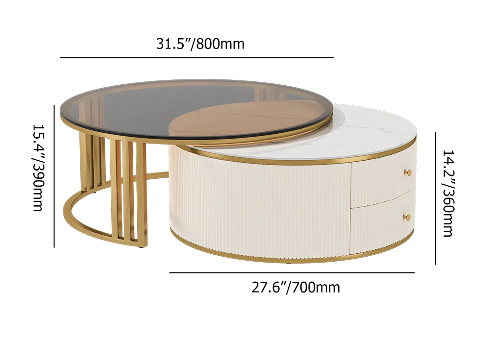 Ensemble meuble TV et table basse gigognes Grovyn 220 cm