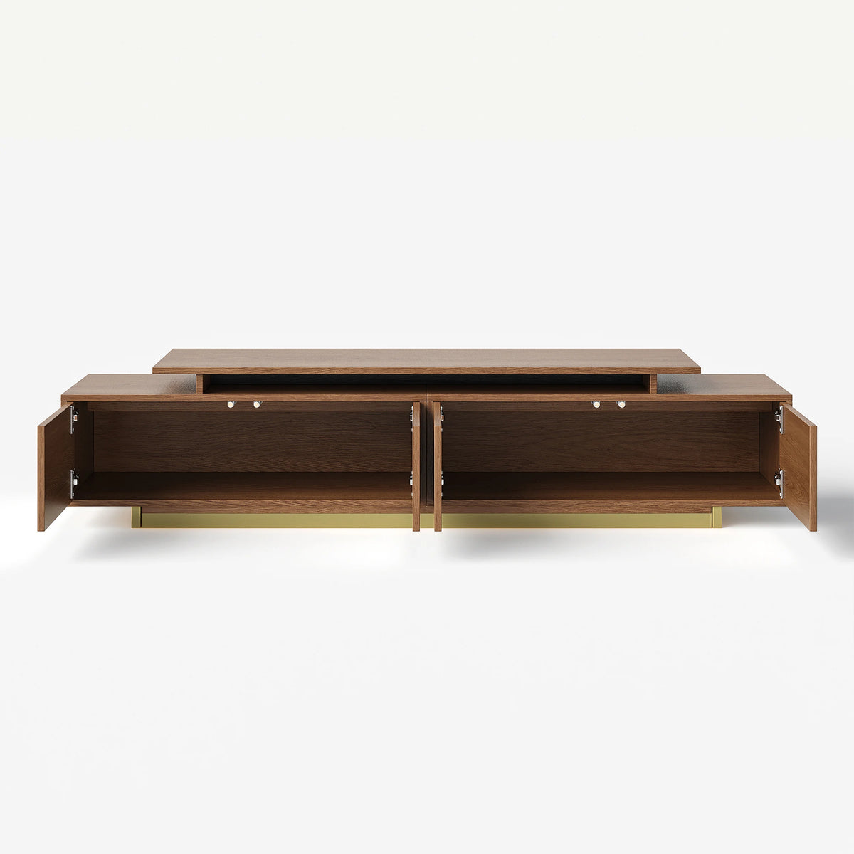 Meuble TV extensible Mordel 160 à 240 cm noyer avec rangement