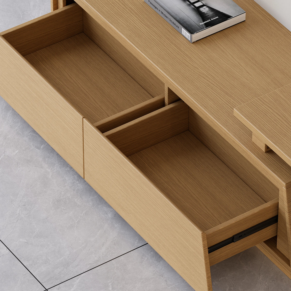 Meuble TV extensible Fero 180 à 280 cm avec 3 tiroirs Bois