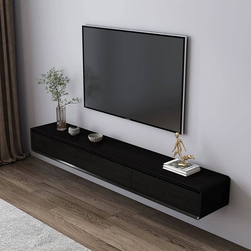 Meuble TV flottant de style Mid-Century de 79" avec 3 tiroirs