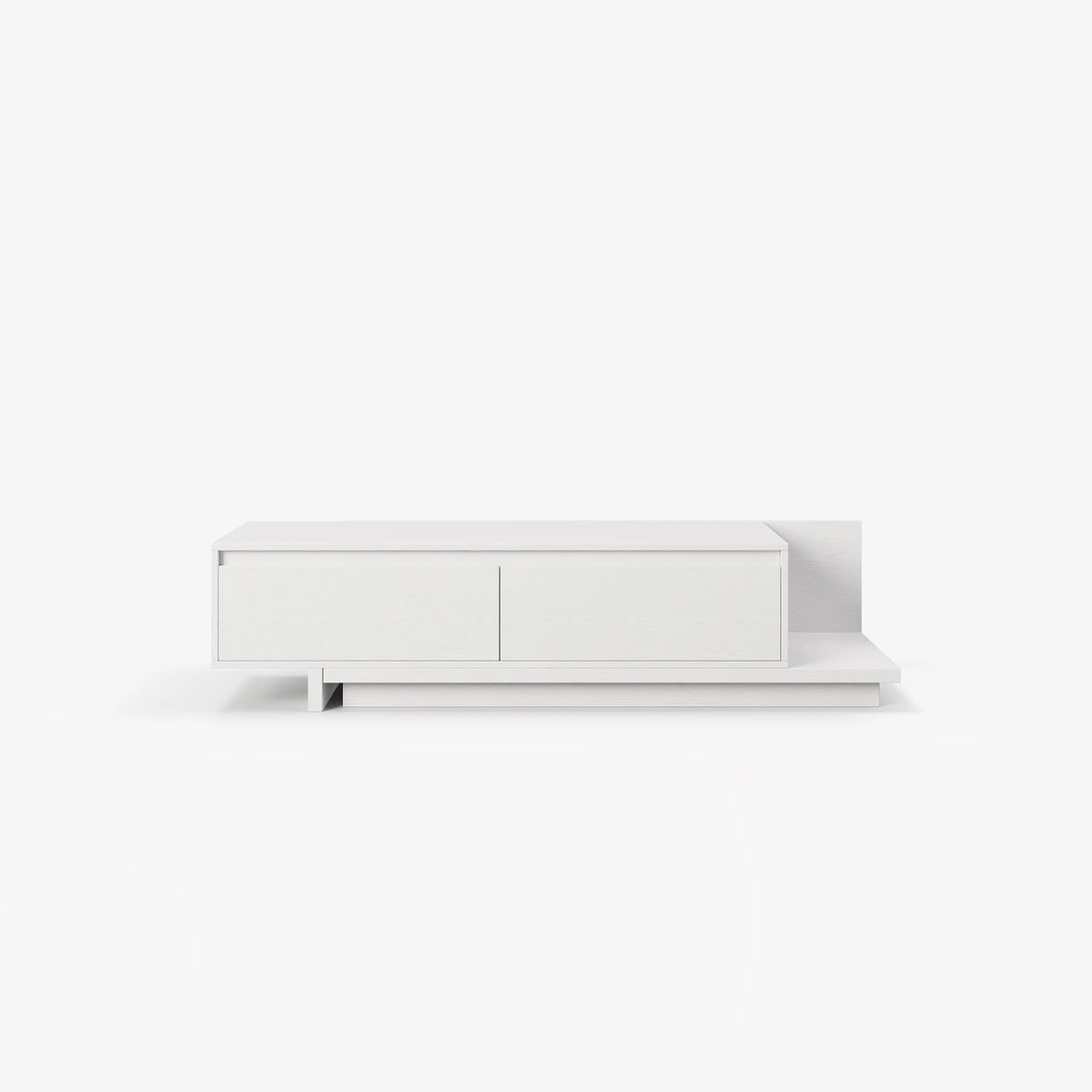 Meuble TV extensible blanc Fero avec 2 tiroirs (1200 mm-2000 mm)