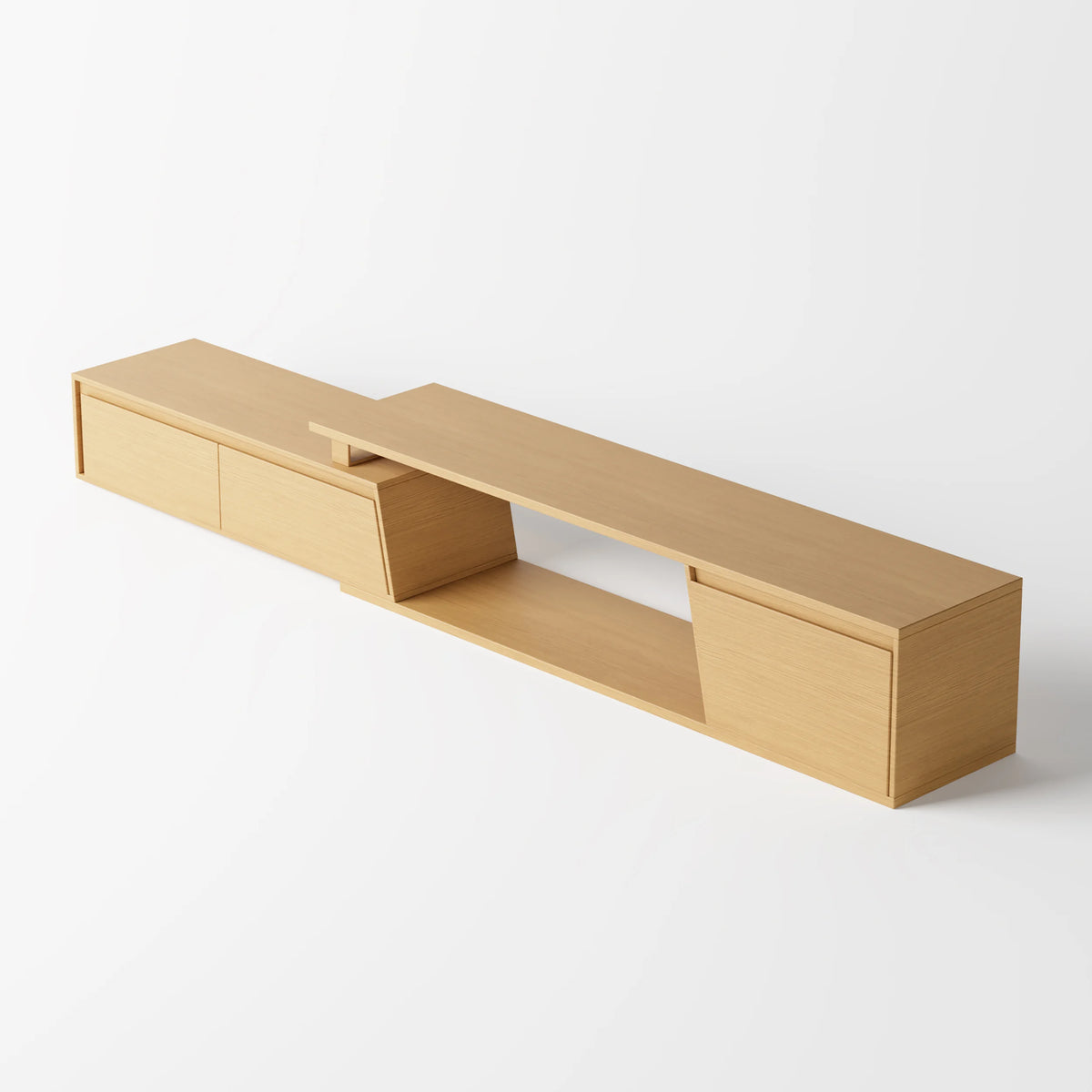 Meuble TV extensible Fero 180 à 280 cm avec 3 tiroirs Bois